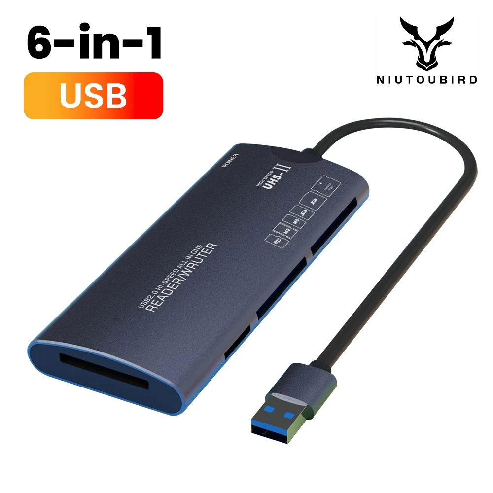 6 IN 1 Multifunctionele Kaartlezer USB Hoge Snelheid Data Transfer Adapter Type C SD/TF/XD/CF/M2 Geheugen Lezen Voor Camera Computer