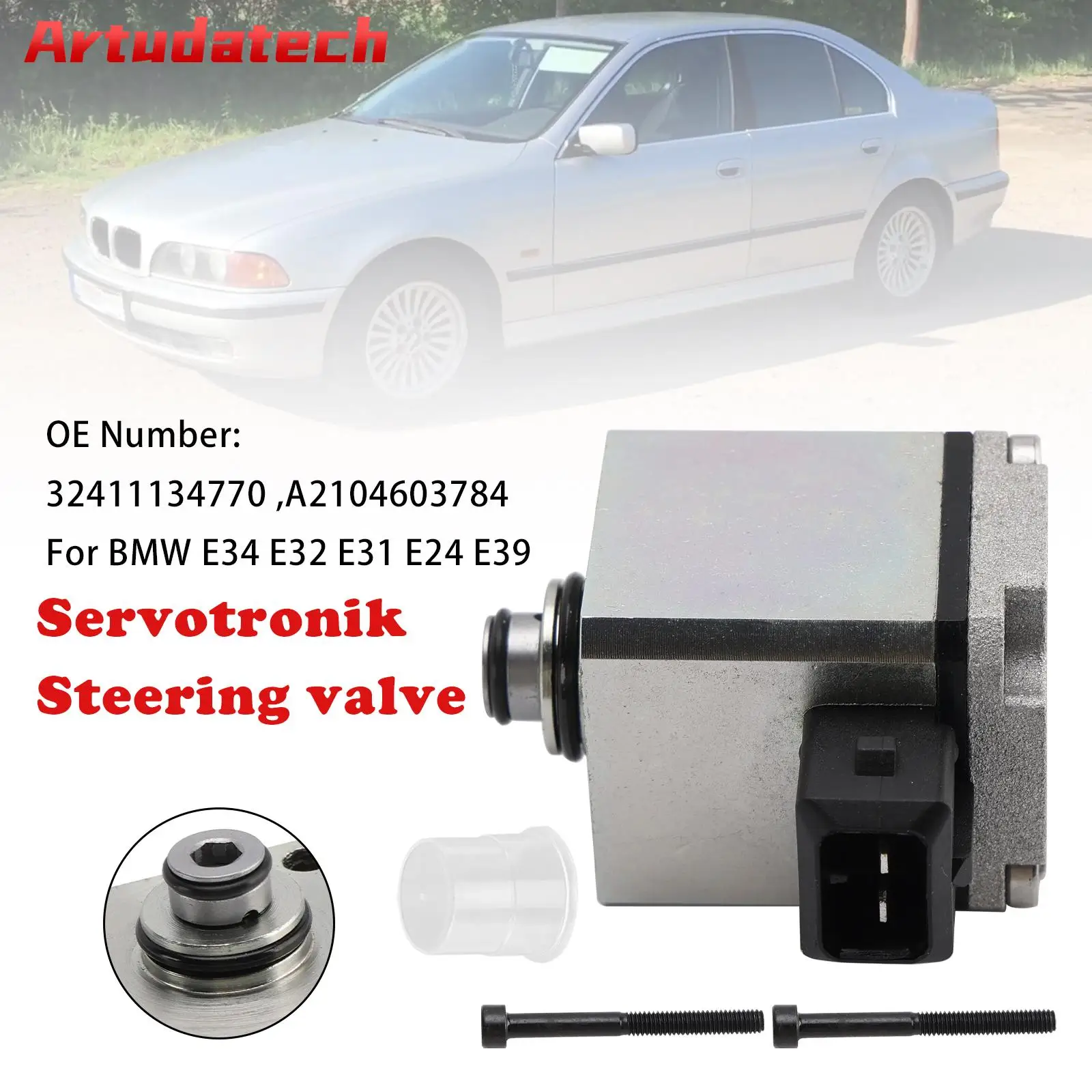 

Artudatech Servotronik Steering valve 32411134770 A2104603784 For BMW E34 E32 E31 E24 E39