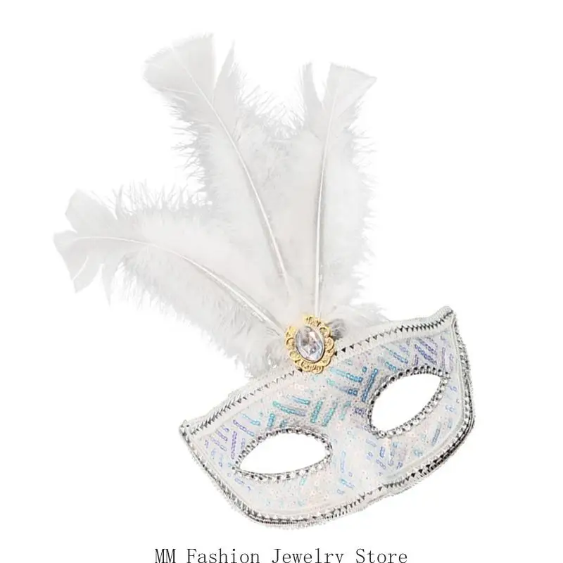 d0ub rhinestones เลื่อมเลื่อมมาสก์หน้ากาก Venetians สำหรับผู้หญิงฮาโลวีนคริสต์มาสครึ่งใบหน้าหน้ากากสวมหน้ากากคอสเพลย์คอสเพลย์