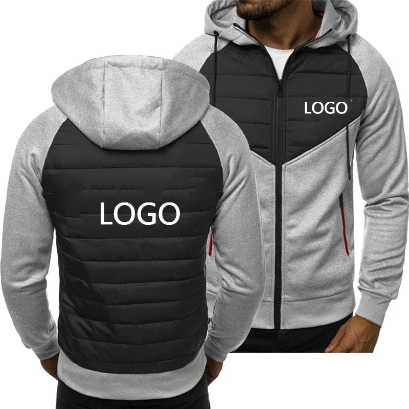 Sudadera con capucha y logotipo personalizado para hombre, suéter deportivo informal con cremallera, chaqueta de manga larga, novedad de primavera y otoño, 2023