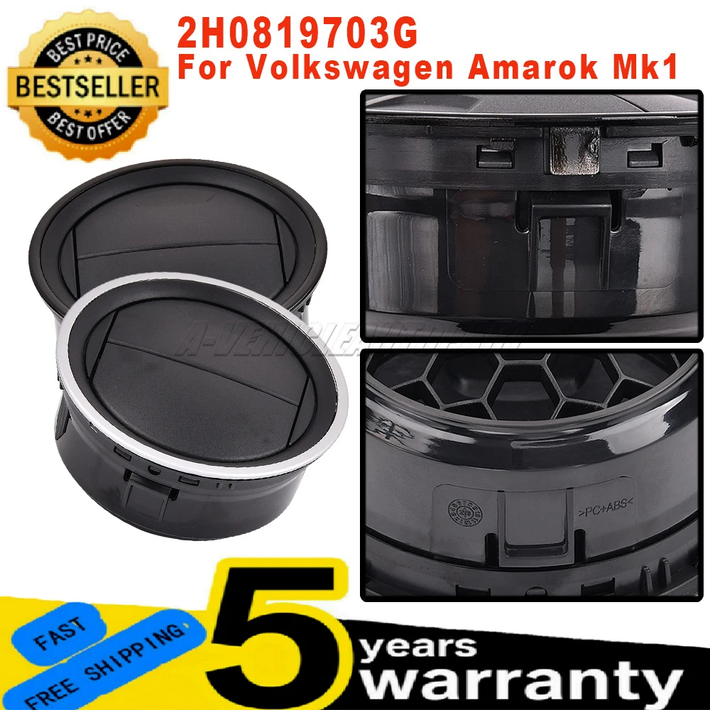 

New 2H0819703G For VW Amarok Mk1 2012-2016 Front Dashboard Air Vent AC Grille Diffuser ABS Surround Black/Silver car accessories