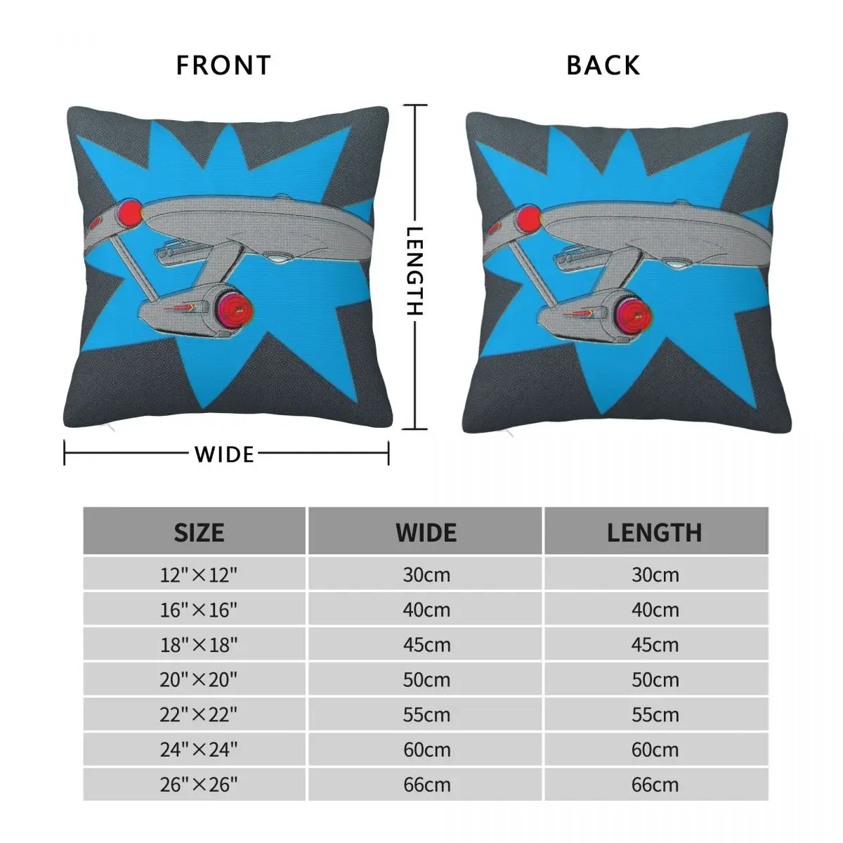 NCC 1701 USS Enterprise Pillowcase Polyester Linen Velvet Pattern Zip Decor Pillow Case Sofa Seater Cushion Cover 45x45