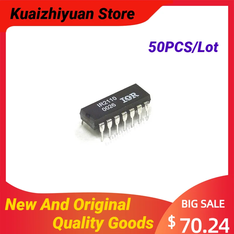 50PCS/Lot New And Original IR2110PBF Bridge Drive Straight DIP14 HIGH AND LOW SIDE DRIVER Quality Goods