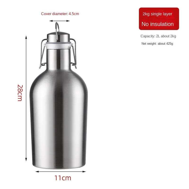 Big Capacity 1/2L Premium Stainless Steel Bottle Homebrew Beer Growler Secure Swing growler cerveja Top   For Outdoor