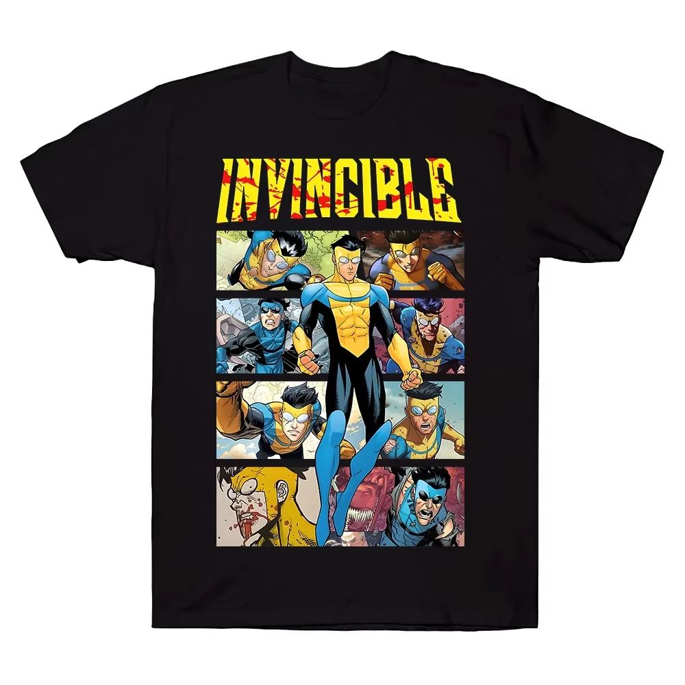 Anime Invincible Graphic Print T-Shirt Mark Superhero Men Women O-neck Cotton Tee Omni-Man Streetwear Fashion Oversized Top