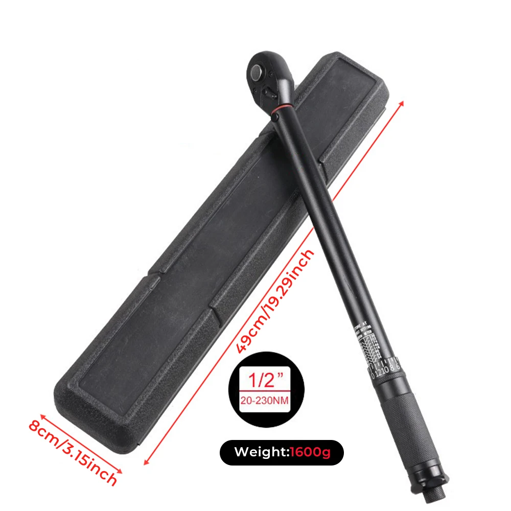 

3-230 N.m Torque Wrench 1/4 1/2 3/8 Inch Square Drive Torque Wrench Adjustable Ratchet Head Professional Bicycle Automotive Tool