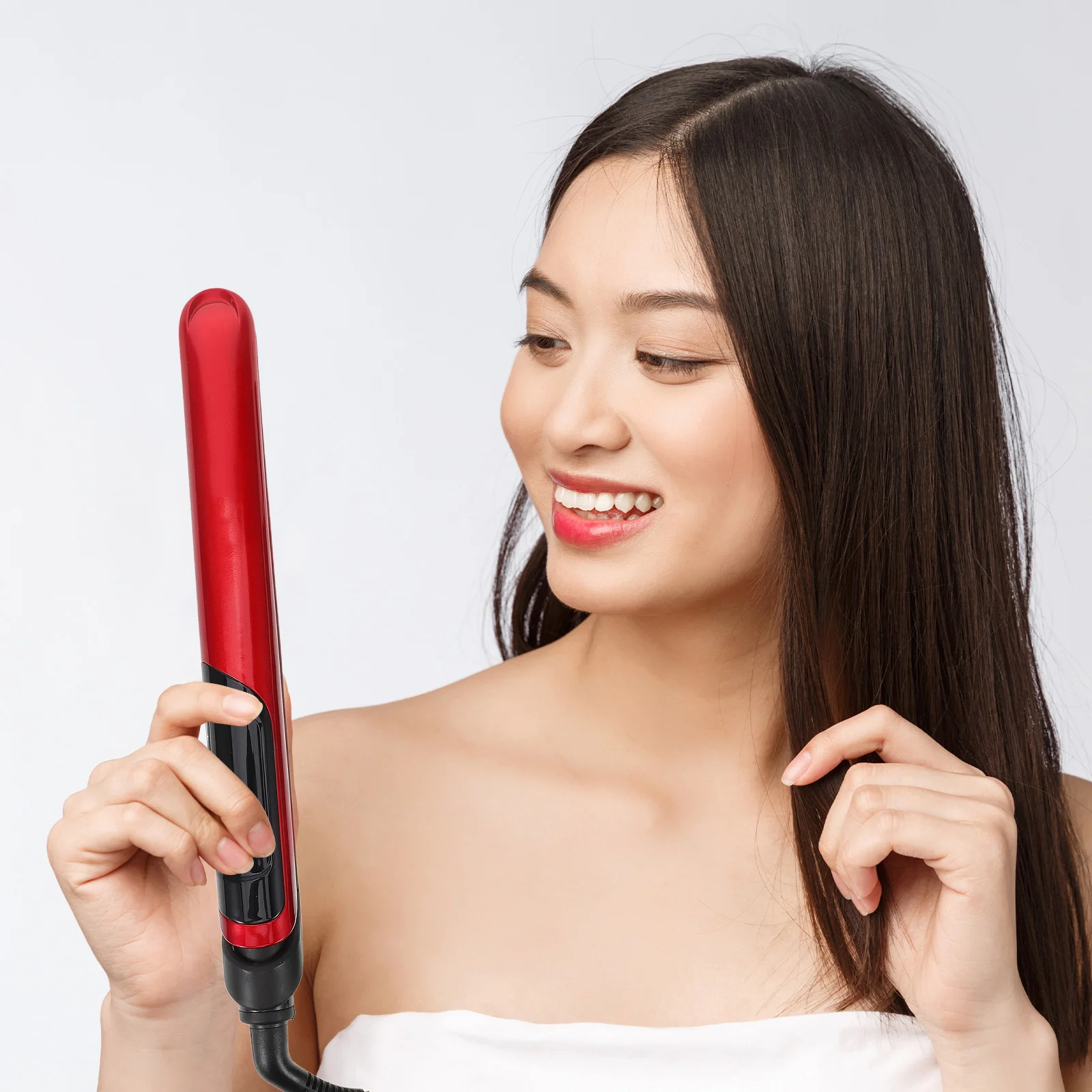 Ferramenta alisadora de cabelo temperatura ajustável estilo portátil plugue da ue fácil uso leve viagem alisador de cabelo