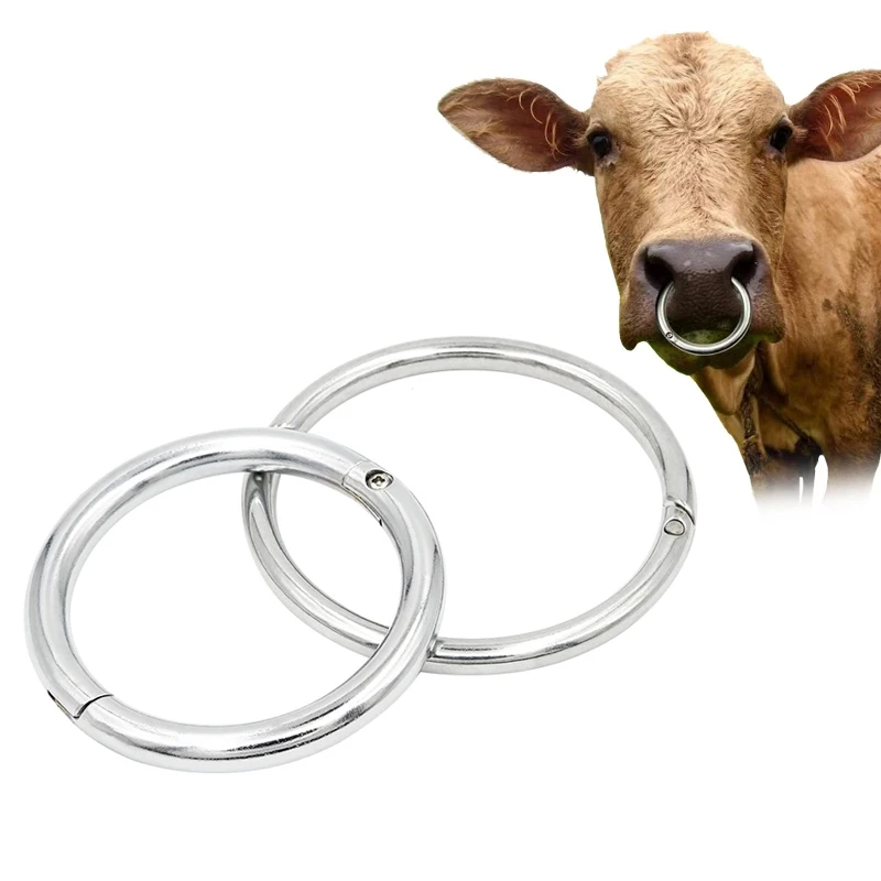 1Pcs Metal Cattle Nose Rings Bull Cow Bovine Traction Clamp Farm Animal Livestock Nose Clips Farm Animal Supplies