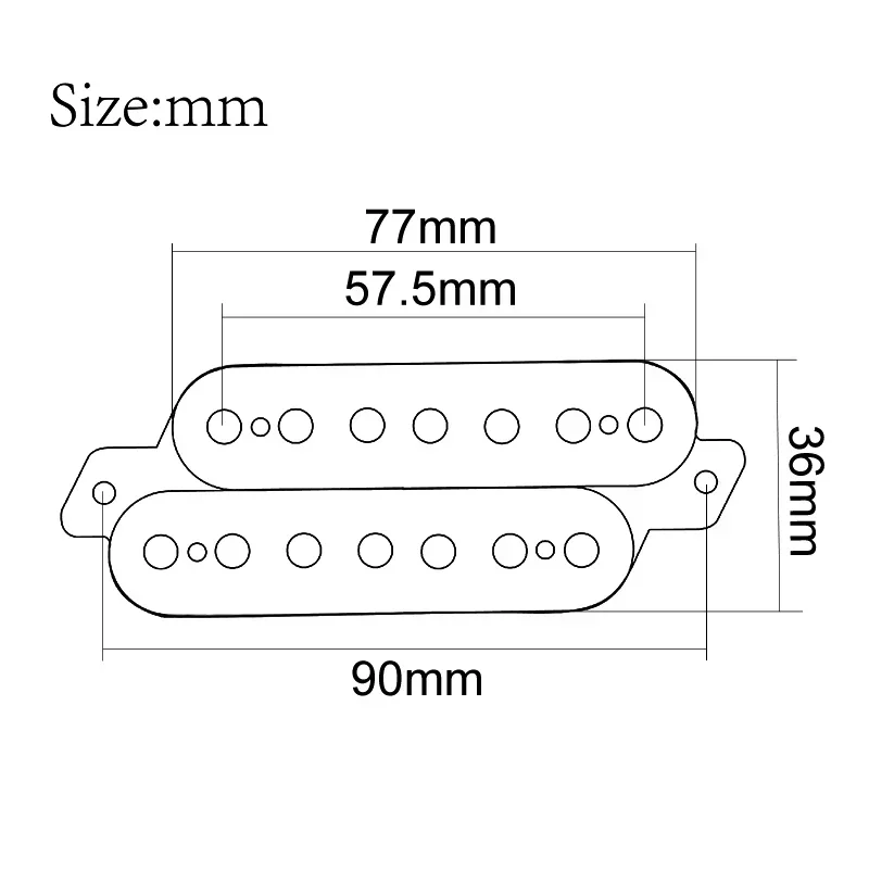 Fanned Fret 7-String Humbucker Pickup 4 Conductor Cable Output Coil Splitting N-8.8K/B-14.2K Headless Guitar Pickup Parts