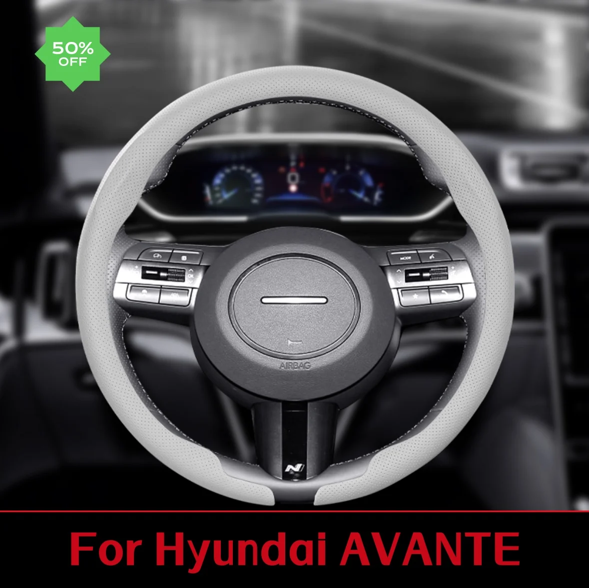 

8D Nappa Leather Car Steering Wheel Cover For Hyundai Avante 2011-2015 2016 Ultra Thin Auto Steering Wheel Hyundai Avante