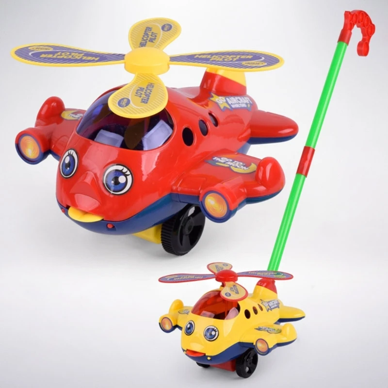 

Plastic Airplane Baby Push Walker Toy Toddler Toy with Rolling Propeller & Sound Learning Walking for Boys & Girls Colour Random