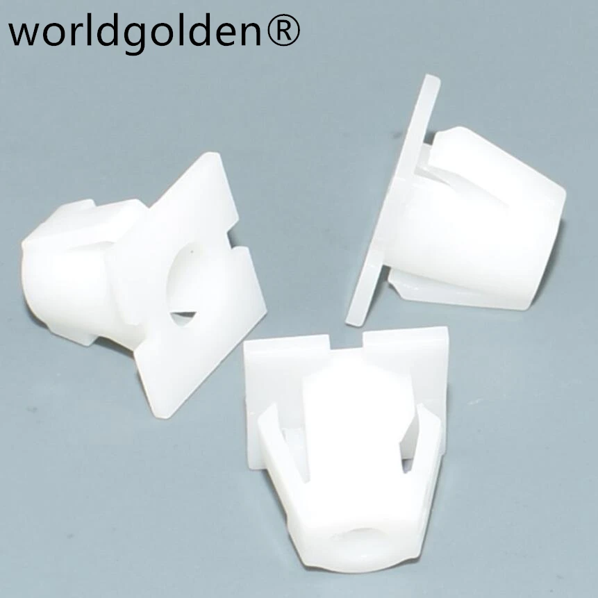 worldgolden 100pcs auto plastic fasteners POM White Nut for Hyundai 87714-FD200 87714FD200