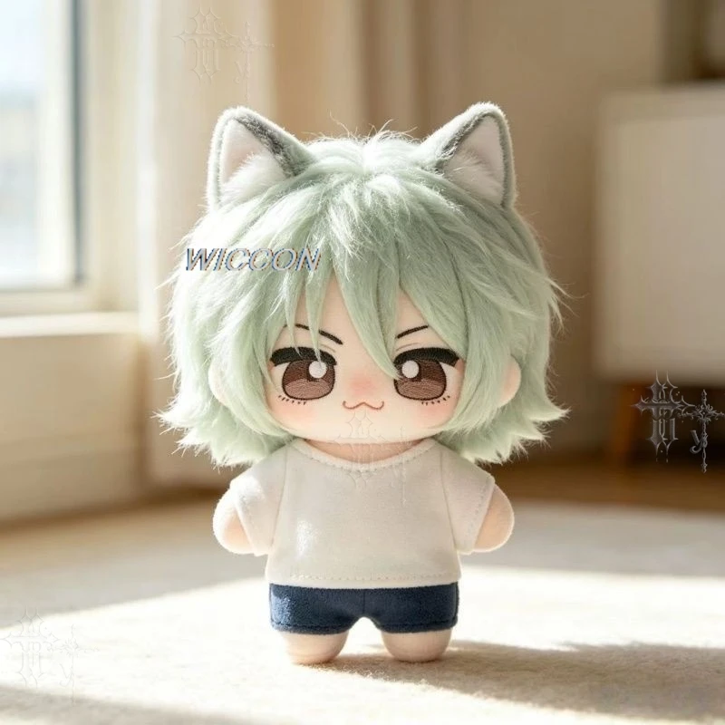 Chainsmoker Cat Plush Cotton Doll Satou Yuko Yani Neko Anime Merch Soft Wig And Beast Ear Accessories For Cosplay Halloween cos% view 4