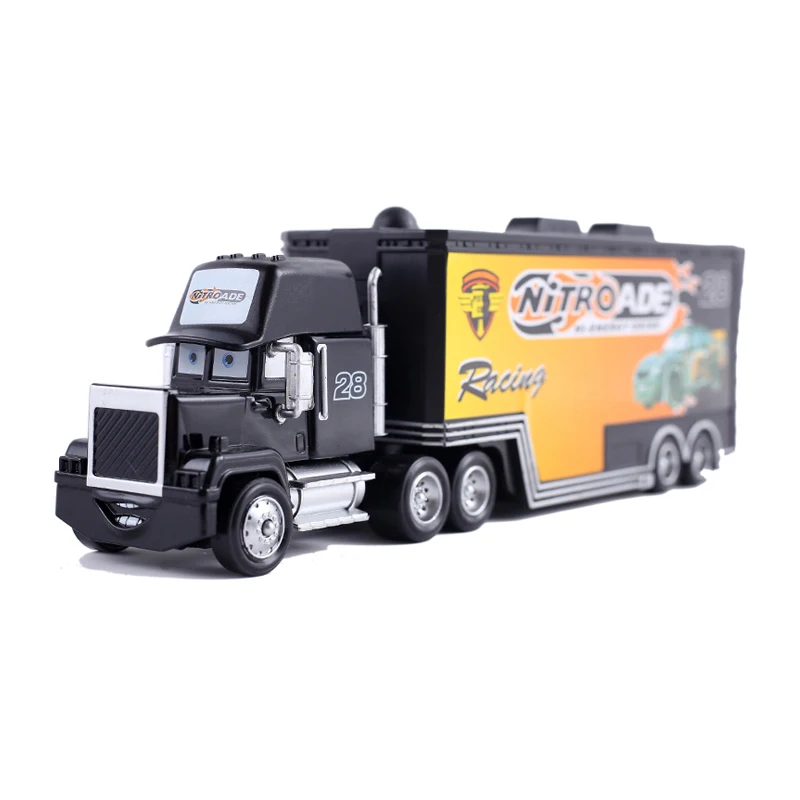 Pixar Cars Lightning McQueen Black Storm Jackson Cruz F1 Doc Hudson Container Truck Metal Diecast Model Toy Child Christmas Gift