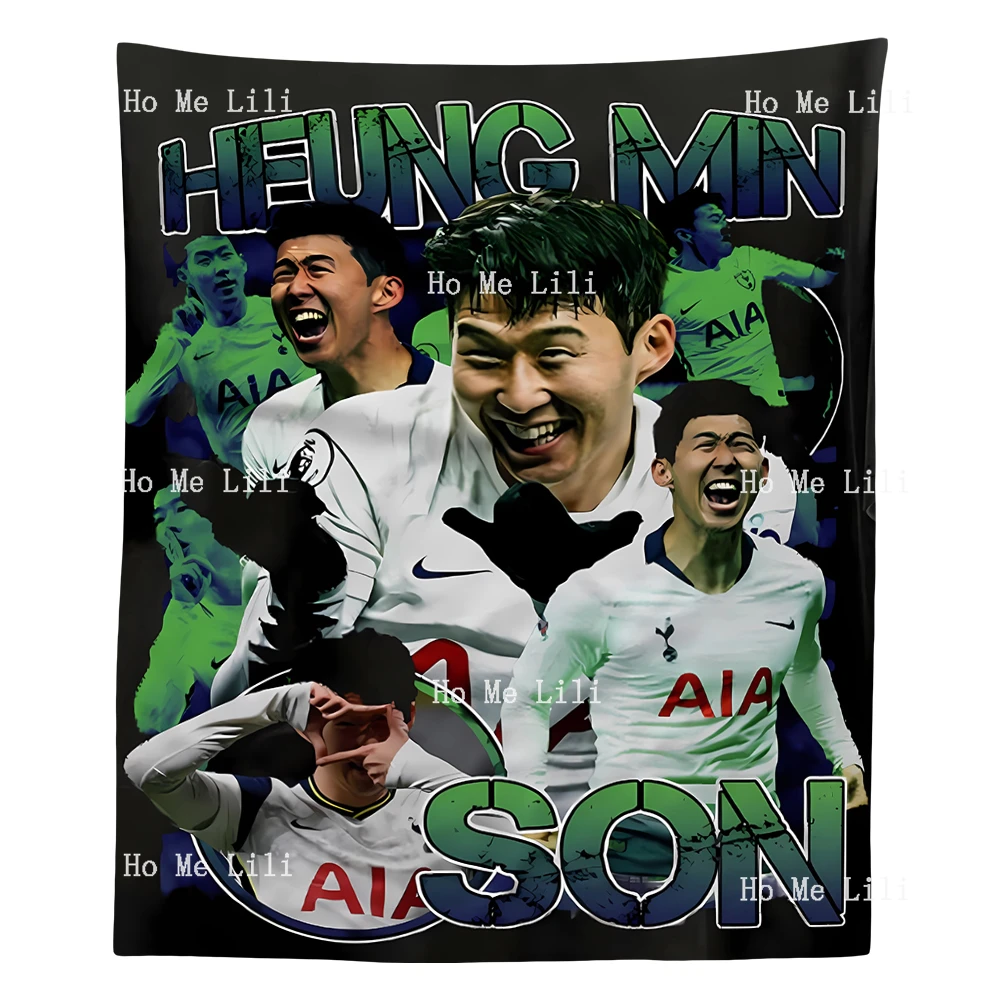 Son Heung-Min 90s Retro Graphic Sonaldo Inspired Rap Tapestry Wall Hanging For Bedroom Livingroom Modern Design