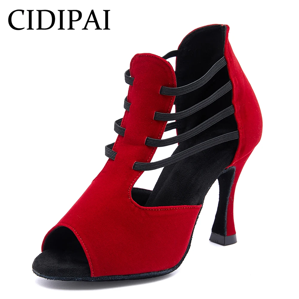 cidipai-女性ラテンダンスシューズレディースガールズハイヒールタンゴサルサダンスシューズソフトソール屋内パーティーサンダル