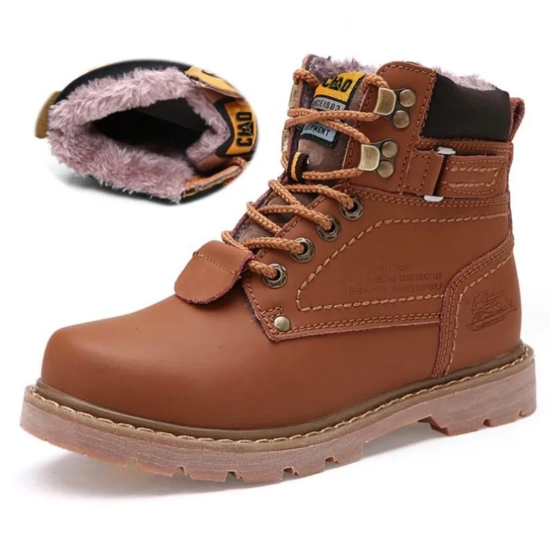

Genuine Leather Men Women Boots Winter Natural Cow Leather 2023 Warm Comfortable Non-Slip Men'S Winter Motorcycle Boots