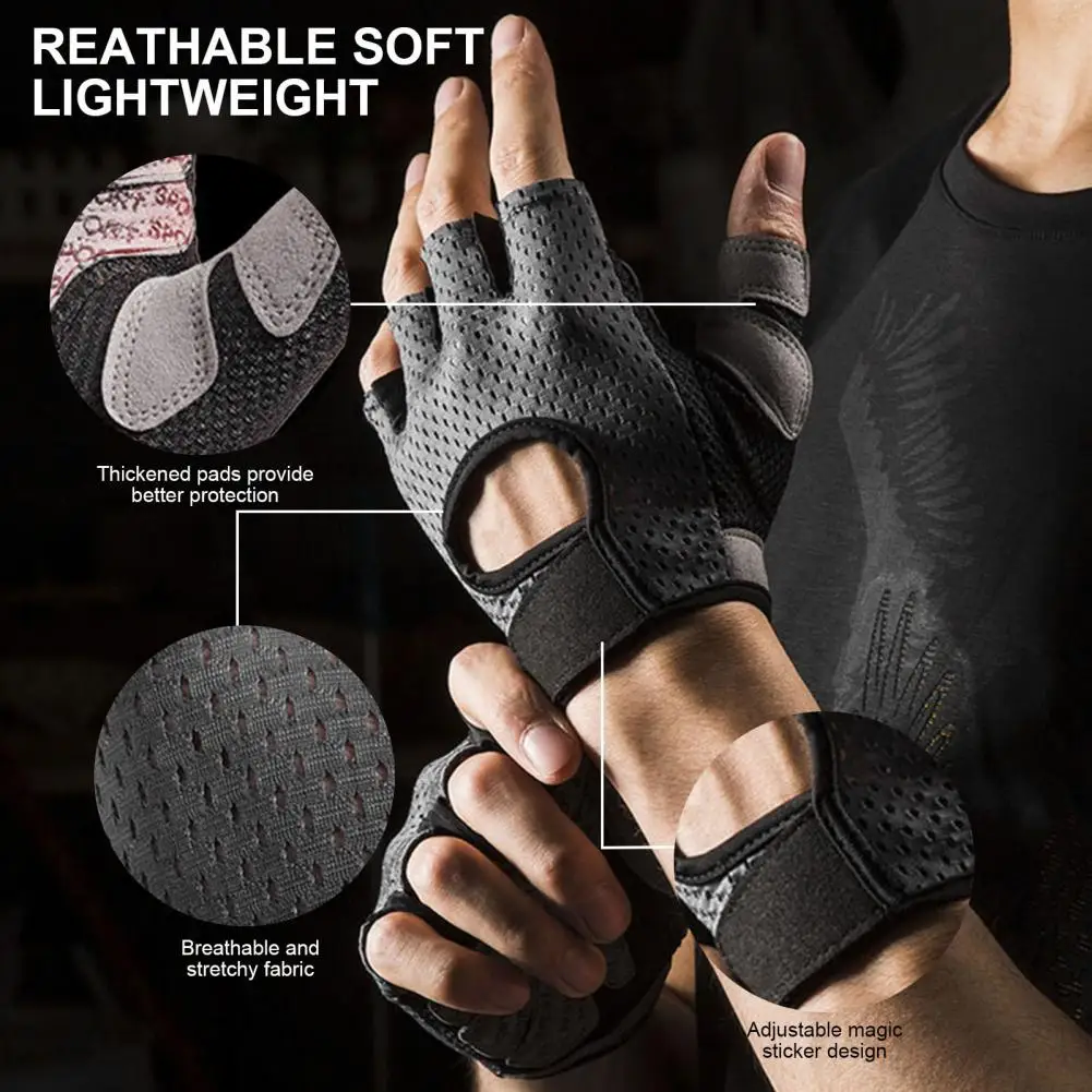 

Teenagers Outdoor Workout Gloves Fitness Gloves Anti-slip Half Finger Sport Gloves with Full Palm for Weightlifting for Outdoor