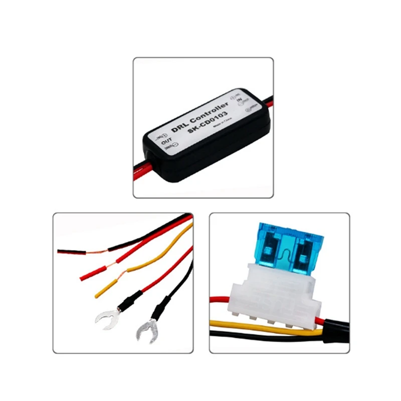 1Pcs DRL Controller Auto Car LED Daytime Running Light Relay Harness Dimmer On Off 12-18V Fog Light