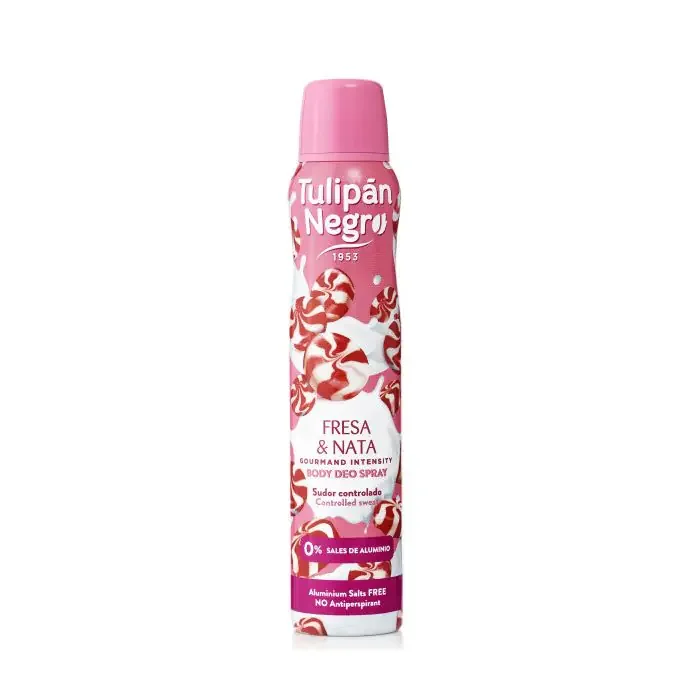 Negro Desodorante En Spray Fresa Y Nata 200Ml - Tulipan