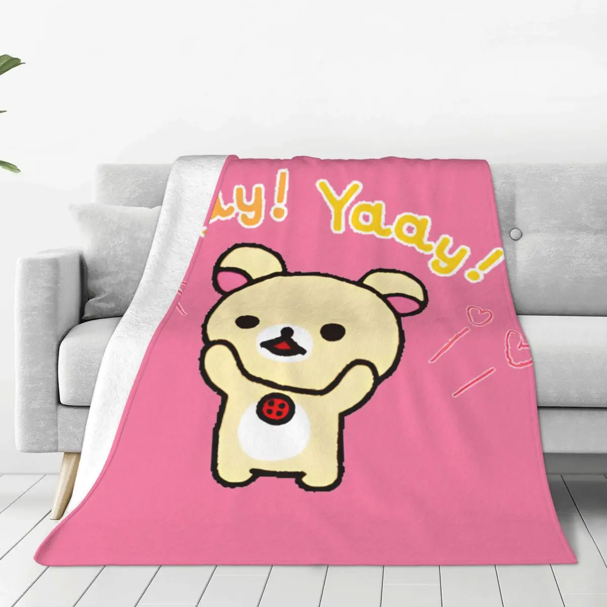 Soft Blanket Airplane Travel Rilakkuma Cartoon Bedding Throws Flannel Bedspread For Bedroom Graphic Sofa Bed Cover