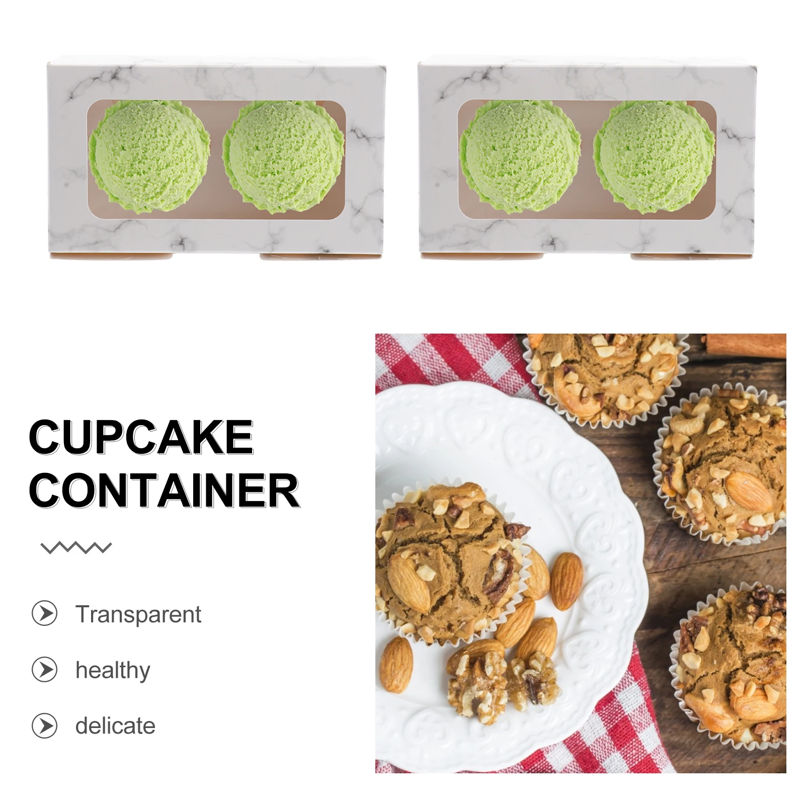 

10Pcs Eco Friendly Paper Cupcake Boxes Sturdy Cake Packaging Boxes for Party Muffin Containers with Insert Cupcake Containers