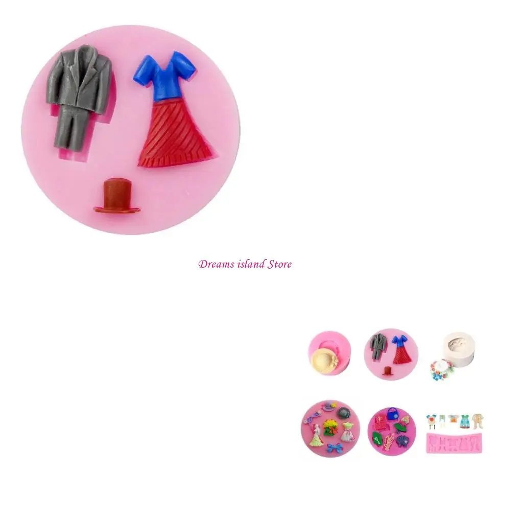 Topi pakaian cetakan silikon cokelat cetakan permen untuk cetakan kristal hidangan penutup diy hx6c