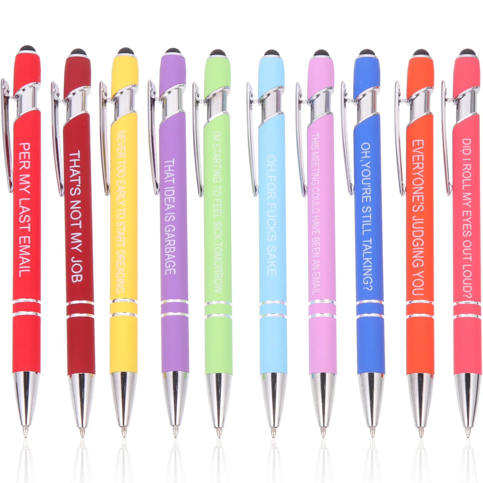 

10pcs Inspirational Quote Set Ballpoint Pen Creative Design Smooth Writing Comfortable Grip Portable Writing Tool For