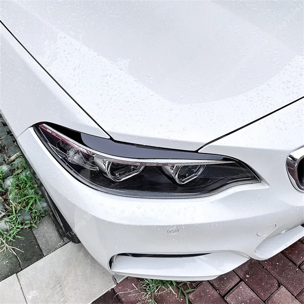 

2Pcs ABS Gloss Headlight Evil Eyebrows Eyelids For BMW F22 F23 F87 2 Series 218i 220i 220d M235i M240i M2 2014-2022 3D Stickers