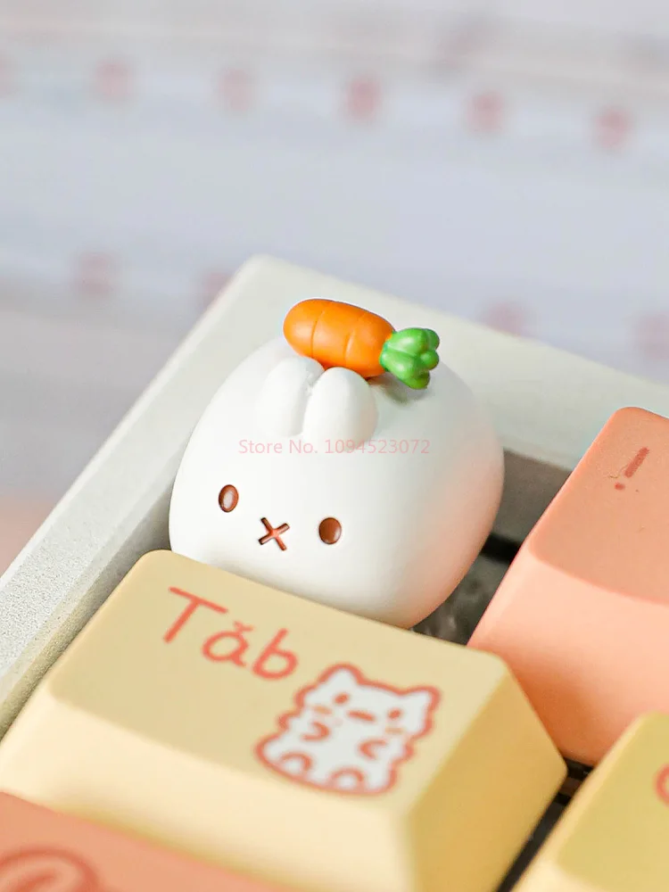 오리지널 토끼 당근 애니메이션 맞춤형 창의적 아트 커스텀 키캡 Esc 3D 레진 키캡 소녀 애니메이션 주변기기 선물