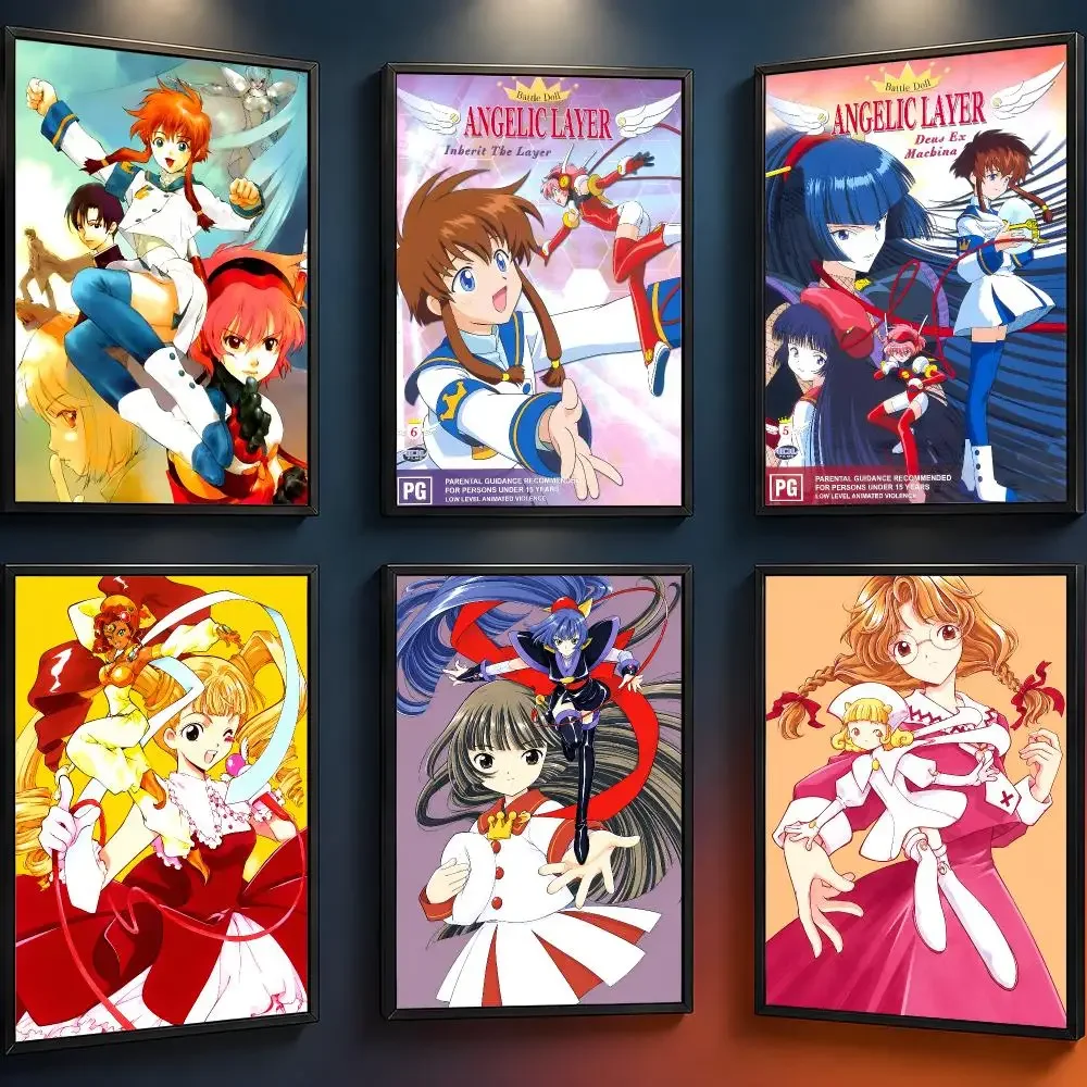 Anime Angelic Layer Misaki Hikaru CLAMP Poster Wall Art PP Waterproof HD Self Adhesive Modern Home Decor Living Room Apartment