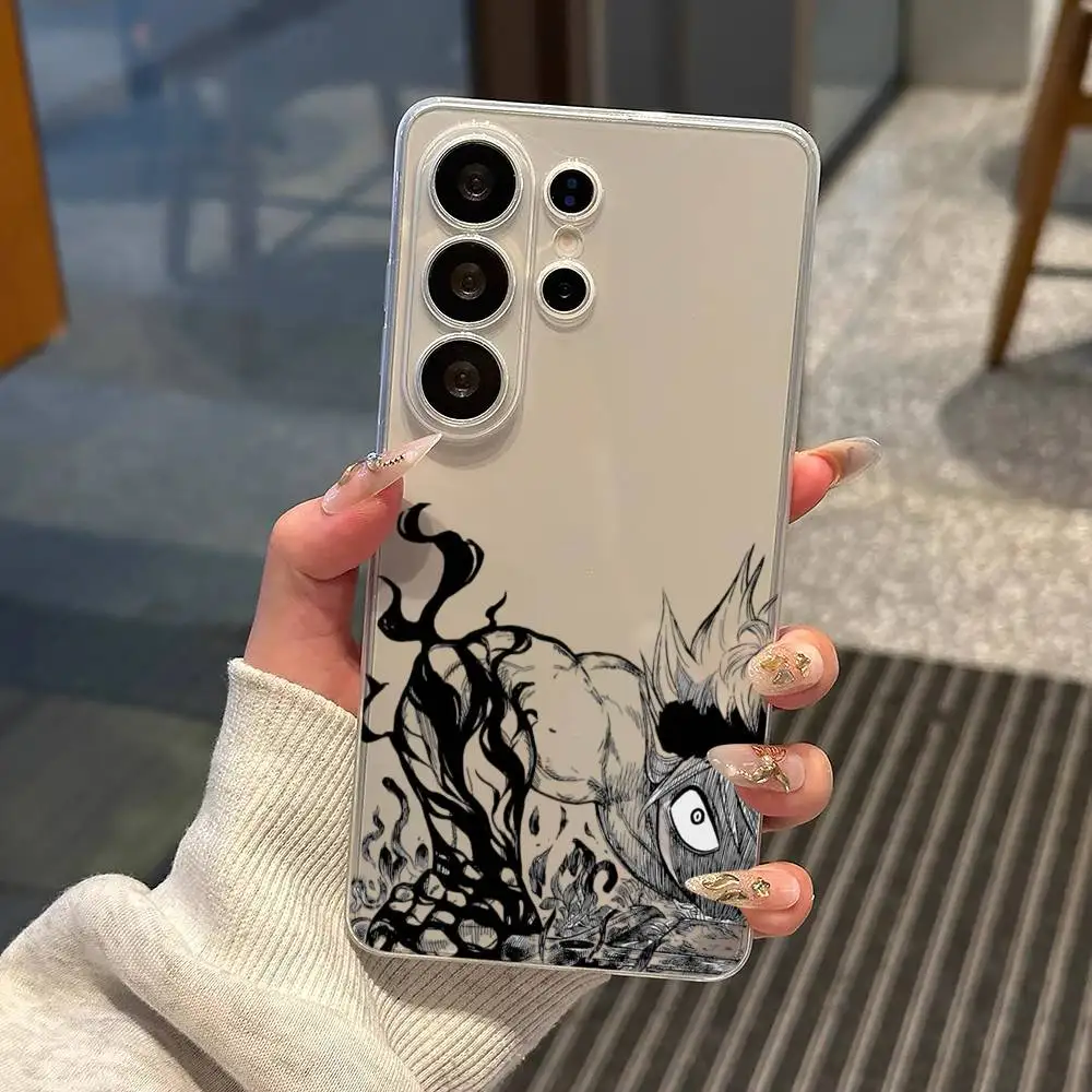 Asta Black Clover Cool   Phone Case For Samsung S25,S24,S21,S22,S23,S30,Ultra,S20,Plus,Fe,Note,10,9,5G Transparent Cover