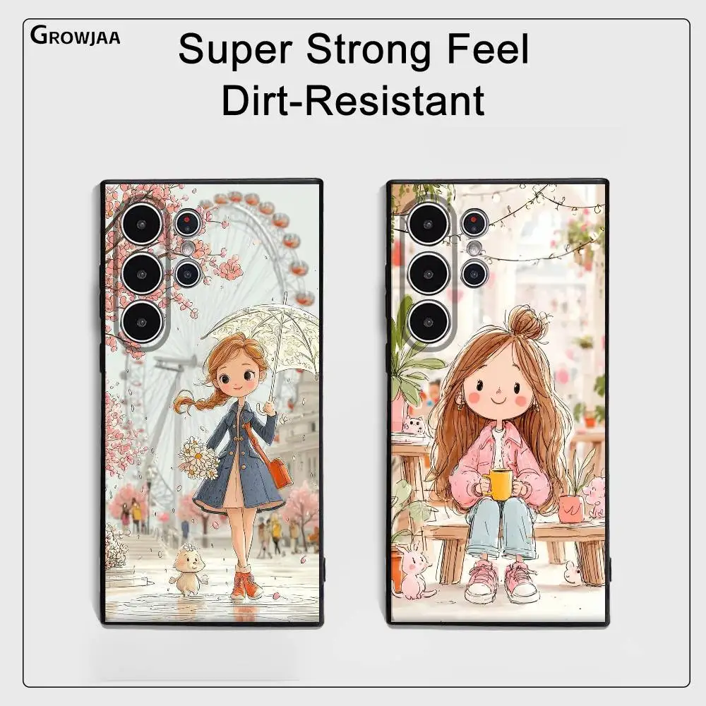 

Cute pink girl phone case for Samsung Galaxy S25 S24 S22 S23 Ultra S21 S20 Plus 5G