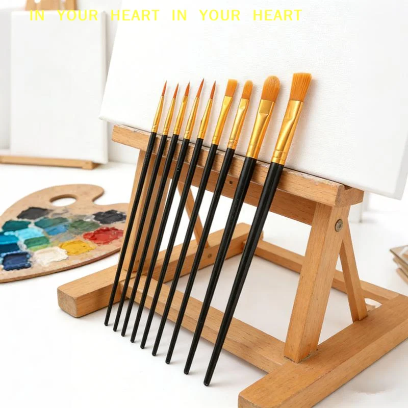 Nylon Hair Hook Line Gouache Oil Brush School Art Supplies 10Pcs/Set Multi-functional Watercolor Brush Pearlescent Plastic Rod