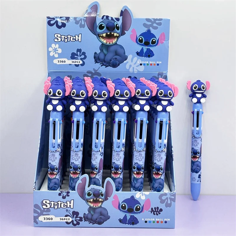 

36pcs/lot Disney Stitch 6 Colors Gel Pen Creative Press Ball Pens Promotional Gift Office School Supplies