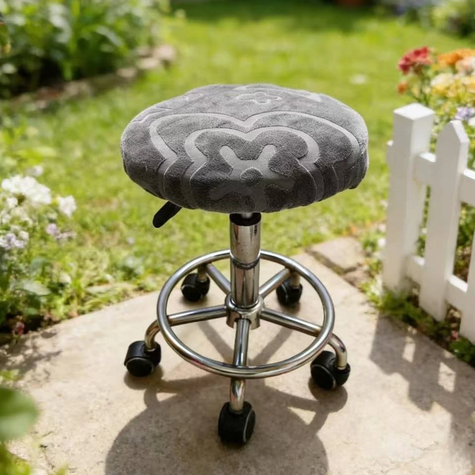 1PC Round Chair Cover Solid Color Jacquard Cover Elastic Seat Covers Home Chair Simple Stretch Chair Slipcover Fashion