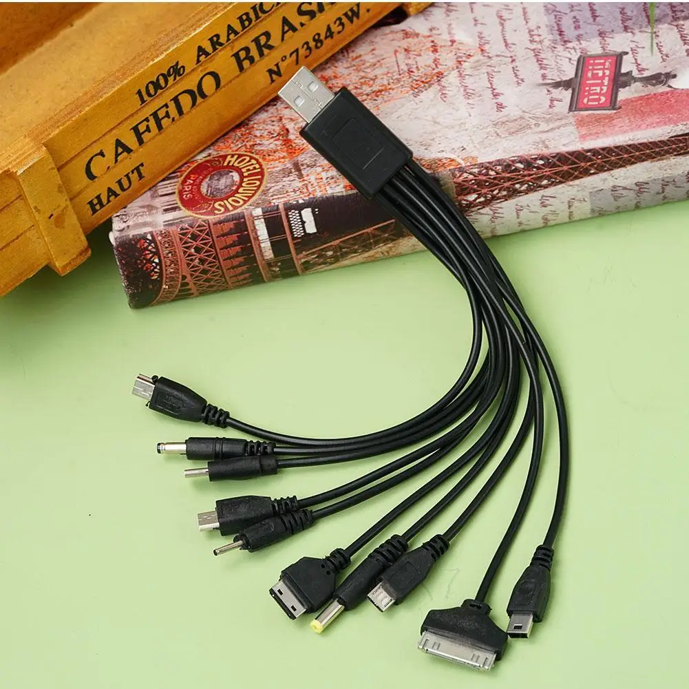 العالمي USB إلى متعدد التوصيل كابل شاحن الهاتف الخليوي 10 إلى 1 كابل يو اس بي لسامسونج شاومي هواوي جوجل ممن لهم فيفو كابل الشاحن