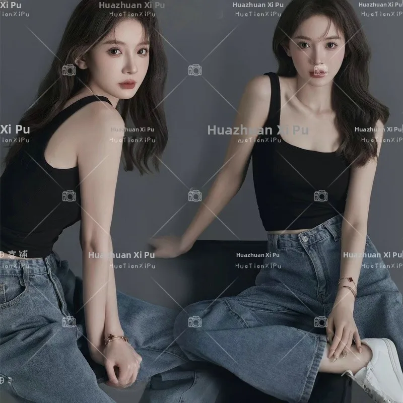 

Casual Lazy Style Photo Shoot Denim Jeans Personalized Studio Photography Clothing Artistic Portrait Theme Fashionable Ladies...