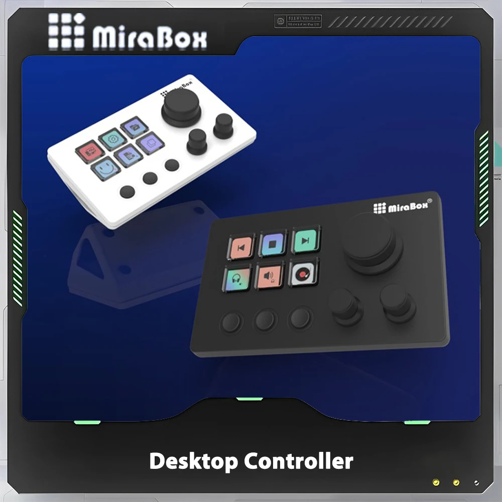 Mirabox N3 Mechanical Keyboard 3 Multifunctional Knob Desktop Controller Webcast PS Office Music Console Gaming Accessories