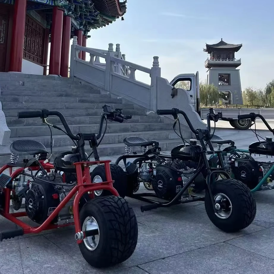 Latest Model Three-Wheel Kart Polished Aluminum Wheels Outdoor Drifting Capable Top Speed 60km/h Hand-Started 4-Stroke Road Kart