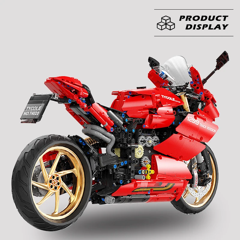 1:5 dimensioni 1299 blocchi di costruzione di motociclette modello di città mattoni tecnici moto High-tech locomotiva assemblaggio giocattoli per regali per bambini