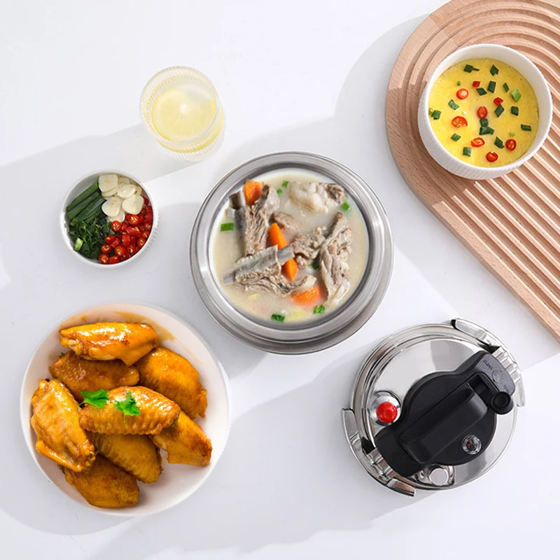 Fornello a induzione a Gas da 1,2 l/1,6 l Mini pentola a pressione universale in acciaio inossidabile zuppa e riso stufato multifunzionale per uso domestico