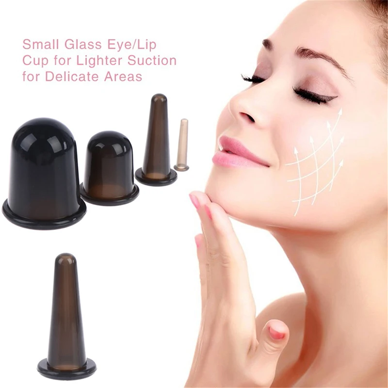 Taza anticelulítica de silicona negra, ventosas al vacío, levantamiento Facial, cara, ojos, masaje corporal, 1 ud.