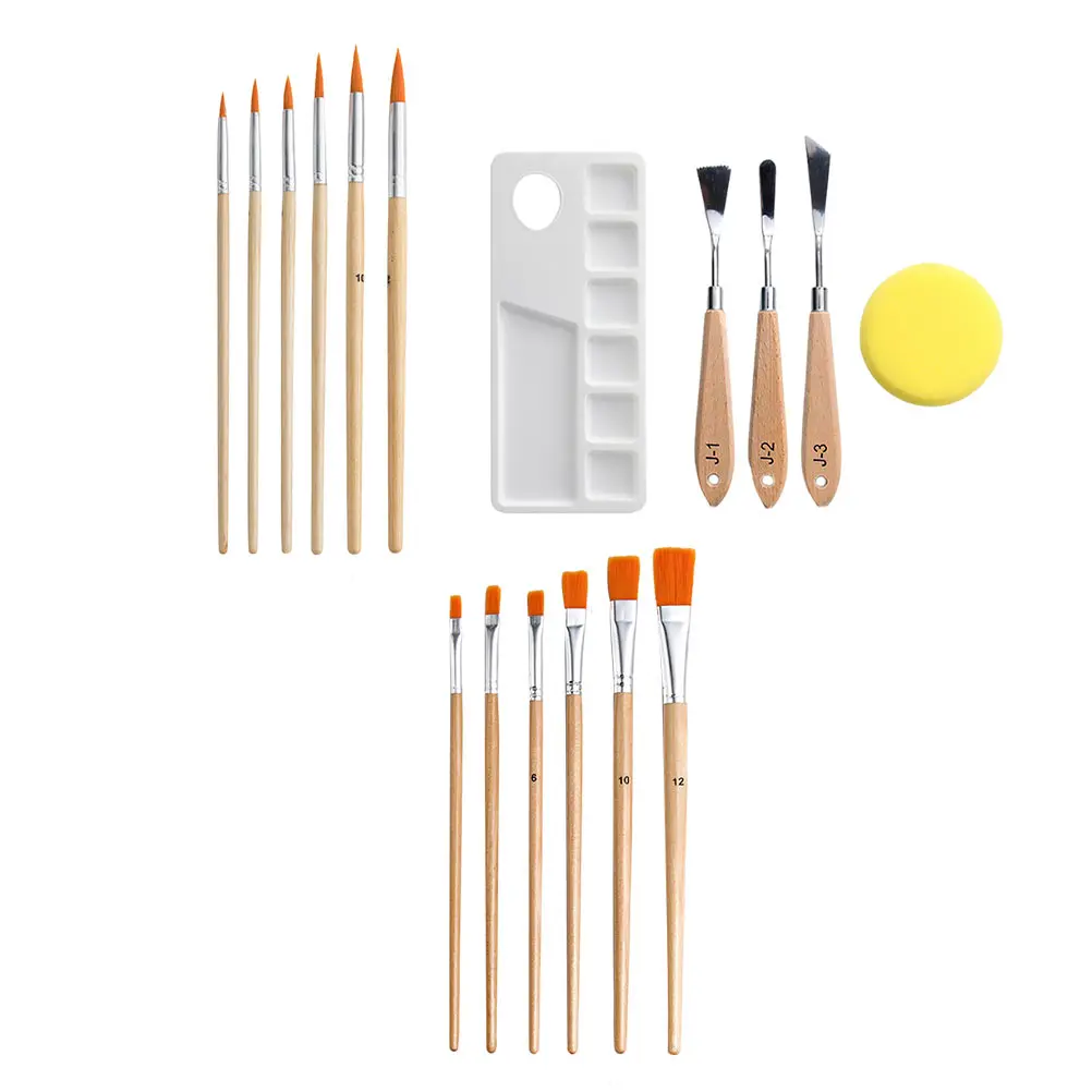 

1 set 1 Set Oil Brush Set Premium Painting Tray Lightweight Color Mixing Palette Pigment Scrapers Portable Art Supplies For Kids