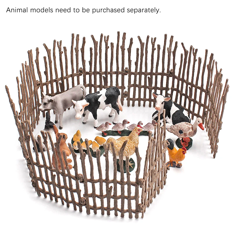 10Pc/Set Fence Decoration Model Simulation Farm Ranch DIY Sand Table Fence Accessories Static Trumpet Children Toy