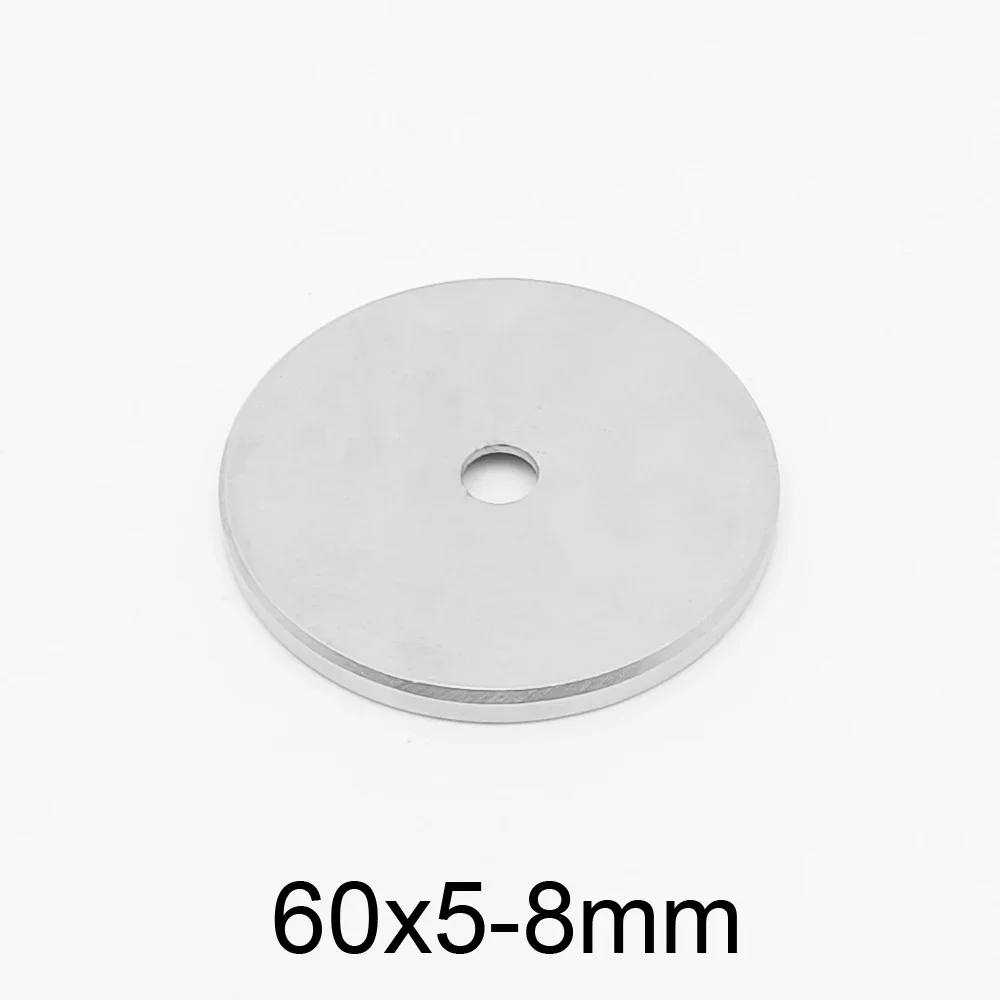 60x5-8 mm Big Neodymium Disc Magnets 60*5 Hole 8mm 60*5-8 mm N35 Round Countersunk Permanent Magnet  Strong 60x5-8mm