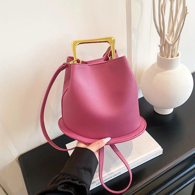 2025 Fashion New Hot Style PU Solid Bucket Shoulder & Crossbody Bags Super Cool Unique Design High Quality Handbags for Women