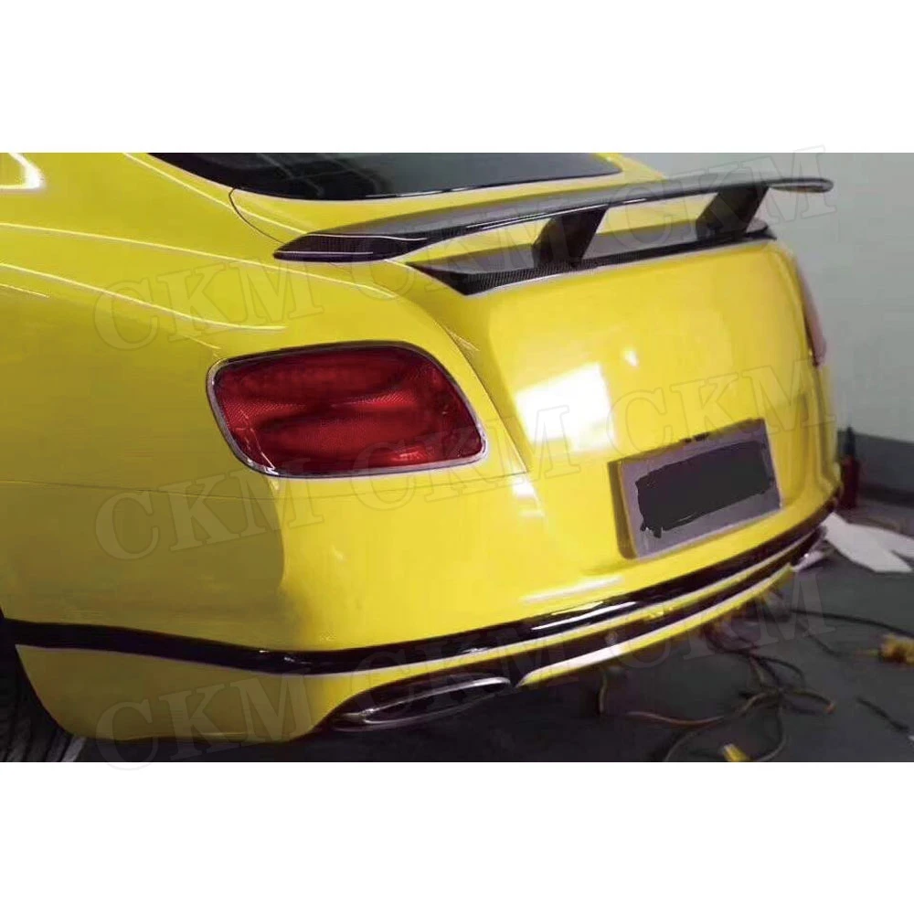 

CKMUUER Carbon Fiber For Bentley Con tinental GT Coupe 2 Door Only 2012-2018 Rear Spoiler Trunk Boot Lip Wing FRP Trunk Spoiler