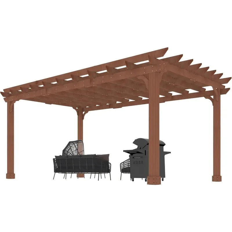 

A Pergola Made of Pine and Grapevines Corrosion-resistant Outdoor Garden Decorative Pavilion Providing Shade and Relaxation