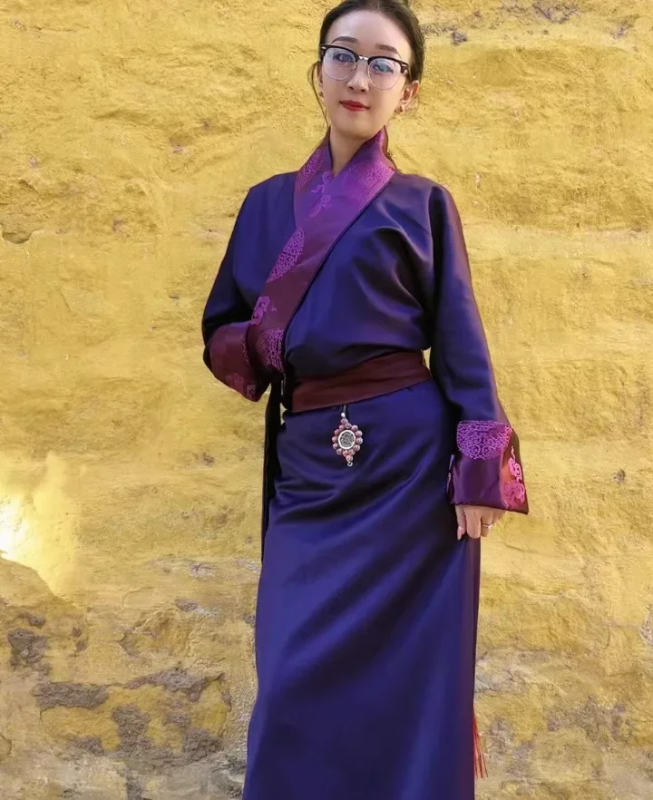 

China Xizang Tibetan Robe Women's Long Tibetan Dance Performance Dress